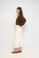 Cropped Wide Culotte - Beige