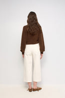 Cropped Wide Culotte - Beige