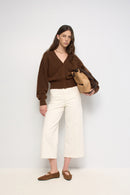 Cropped Wide Culotte - Beige