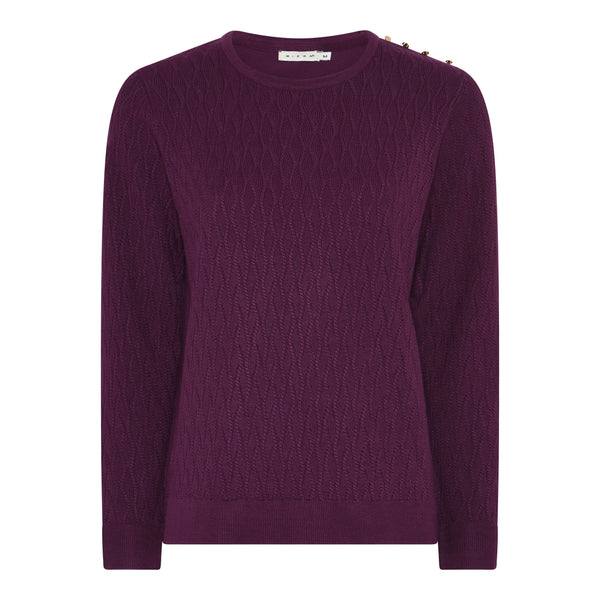 Self Pattern Round Neck Jumper - Purple