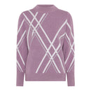 Hot Stripe Round Neck Jumper - Rose/offwhite