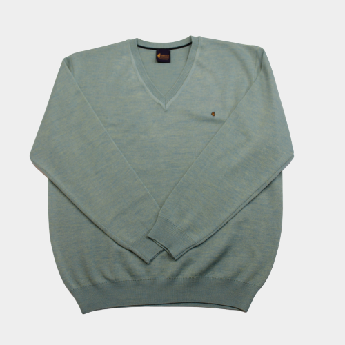 Plain V Neck Jumper - Meadow