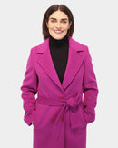 Full Length Belted Coat - Fuchsia