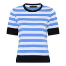 Nautical Stripe Round Neck Jumper - White/blue