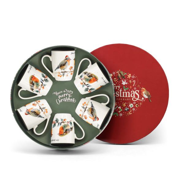 Christmas Robin Set of 6 Mugs