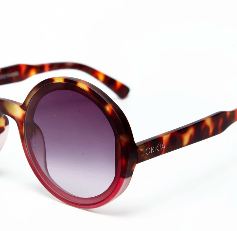 Monica Round Sunglasses - Havana Pink