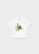 Baby Tracksuit Set with Interactive T-Shirt - Peach