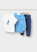 Baby Tracksuit Set with Interactive T-Shirt - Sky Blue
