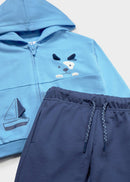 Baby Tracksuit Set with Interactive T-Shirt - Sky Blue