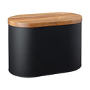 Bread Bin with Acacia Lid - Black