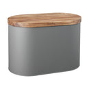 Bread Bin with Acacia Lid - Grey