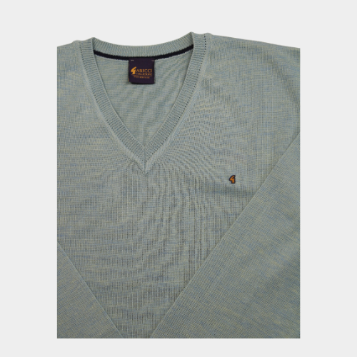 Plain V Neck Jumper - Meadow