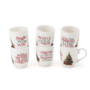 Set of 6 Mugs in Hatbox - Christmas Tree