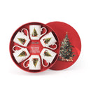Set of 6 Mugs in Hatbox - Christmas Tree