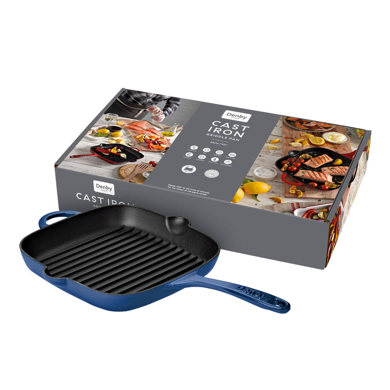 Cast Iron Griddle Pan 25cm - Cobalt