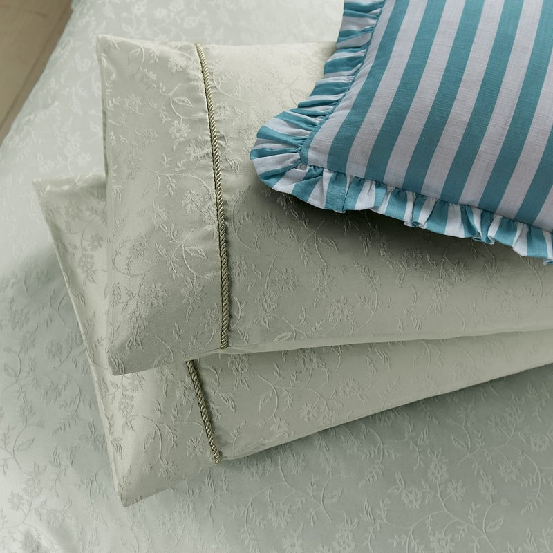 Floral Trail Jacquard Duvet Cover Set - Ivory