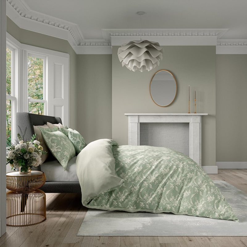 Daffodil Dreams Duvet Cover Set - Green