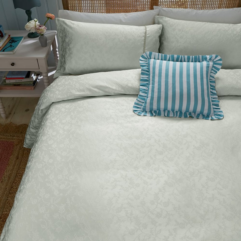 Floral Trail Jacquard Duvet Cover Set - Ivory