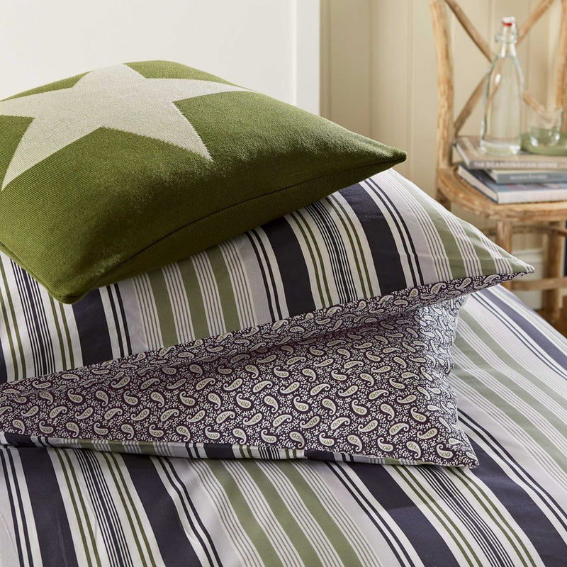Long Island Beach House Duvet Set - Green/Slate