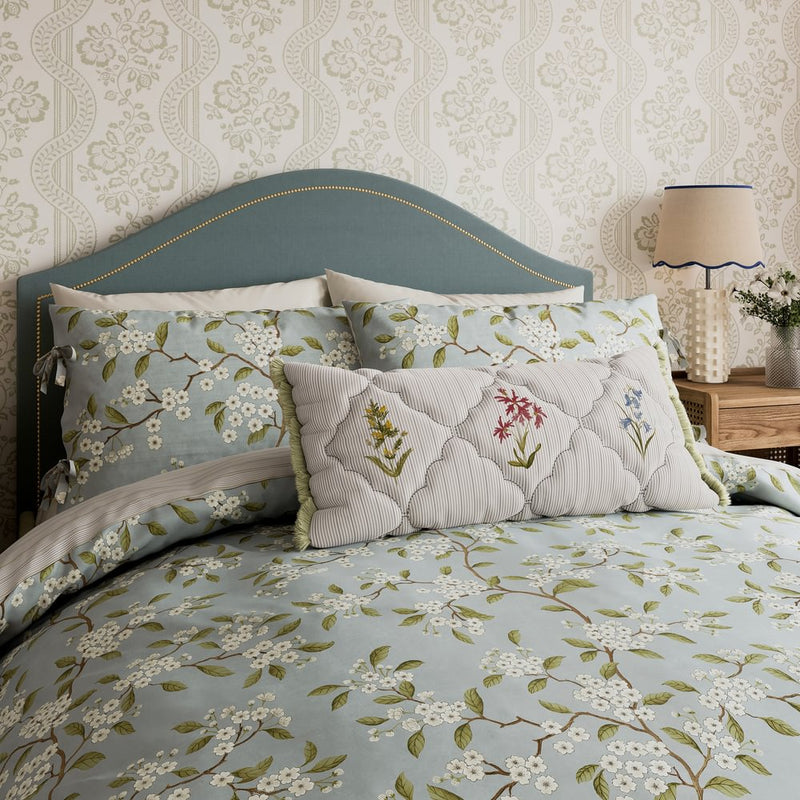 Damson Blossom Duvet Cover Set - Porcelain
