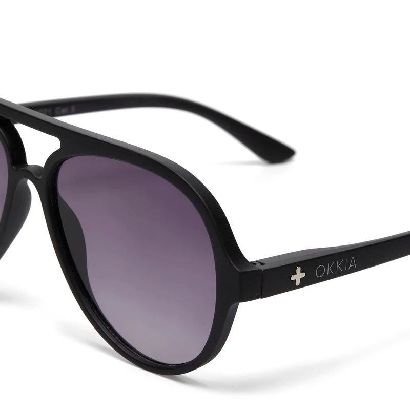Alessio Aviator Sunglasses - Black