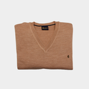 Plain V Neck Jumper - Peach