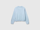 Boxy Fit Polo Collar Jumper - Light Blue