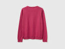 Tricot Cotton Round Neck Cardigan - Plum