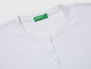 Tricot Cotton Round Neck Cardigan - White