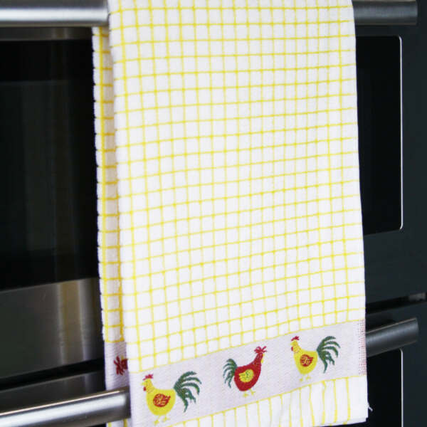 Poli-Dri Jacquard Chickens Tea Towel