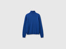 Pure Merino Wool Turtleneck Jumper - Airforce Blue