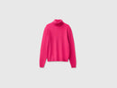 Pure Merino Wool Turtleneck Jumper - Magenta