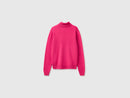 Pure Merino Wool Turtleneck Jumper - Magenta