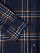 Regular Casual Shirt - Navy/brown