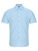 Casual Short Sleeve Shirt - Light Blue