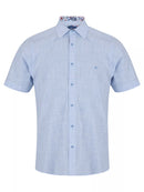Casual Short Sleeve Shirt - Light Blue Grey