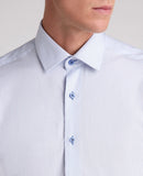 Tapered Fit Parker Shirt - Light Blue Grey