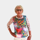 Lace Sleeve Top - Print