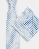 Mens Tie &amp;amp; Pocket Set - Light Blue Grey