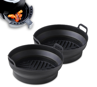 2 Round Foldable Air Fryer Trays