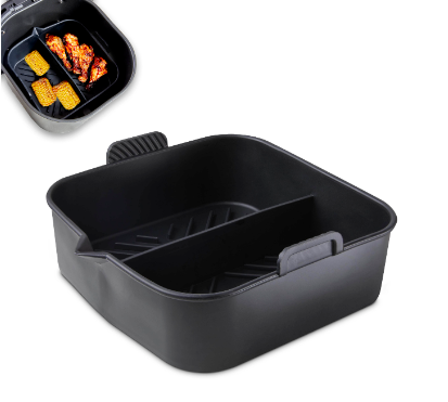 Square Solid Air Fryer Tray with Divider