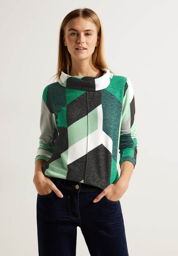 Cosy Geometric Shirt - Easy Green Melange