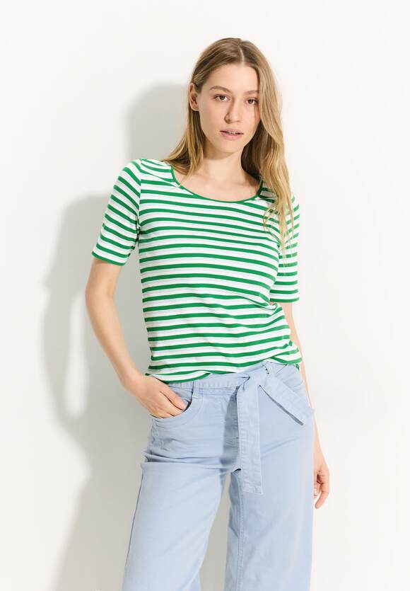 Lena New Stripe Top - Fresh Apple Green