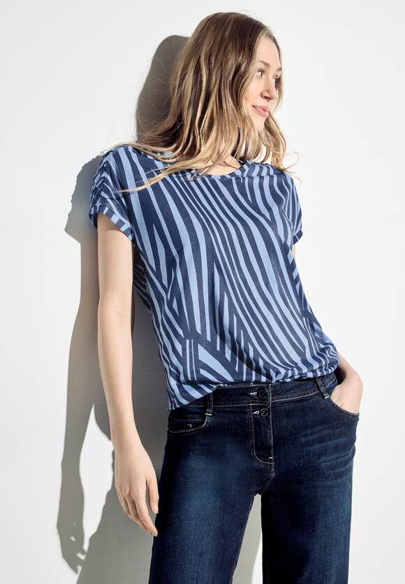 Aop Shoulder Detail T-Shirt - Soft Light Blue