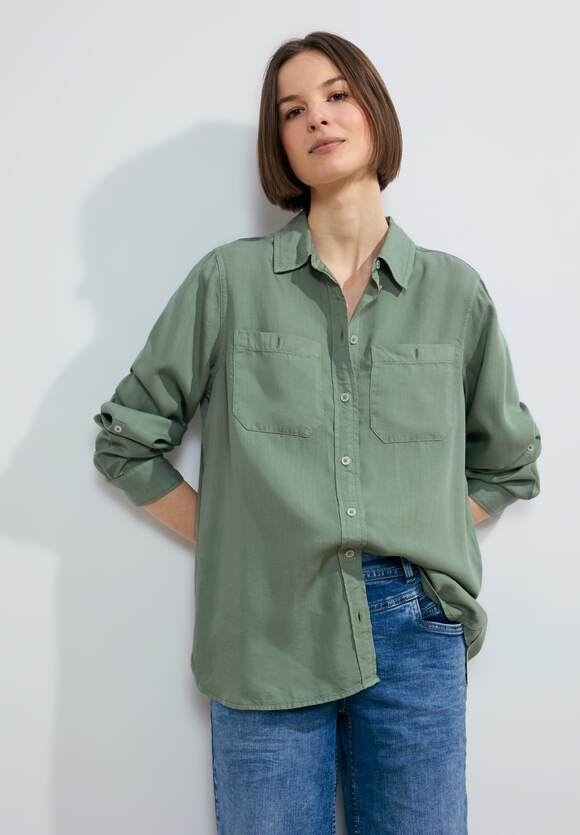 Color Lyocell Blouse - Raw Salvia Green