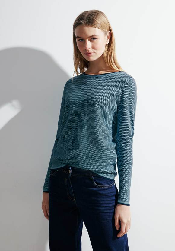 Two Tone Structured Jumper - Stillwater Blue