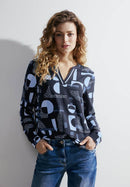 Multicolor Blouse - Casual Denim Blue