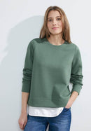 Structured Layering Sweatshirt - Raw Salvia Green