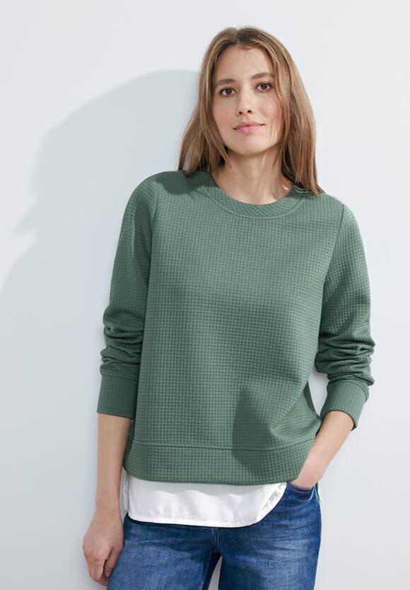 Structured Layering Sweatshirt - Raw Salvia Green