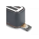 Abbey Lux 2 Slice Toaster Dark Grey/Rose Gold